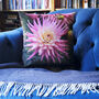 Pink Dahlia Velvet Cushion, thumbnail 1 of 5