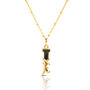 Gold Plated I Initial Necklace With Green Marble, thumbnail 1 of 6