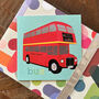 London Bus Greetings Card, thumbnail 1 of 5