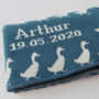 Personalised Knitted Duck Baby Blanket, thumbnail 11 of 12