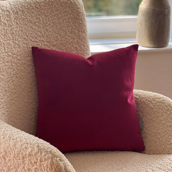 Luxury Super Soft Velvet Cushion Cranberry Red, 2 of 5