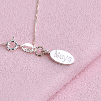 Personalised Silver Five Rings Charm Necklace, 4 of 7