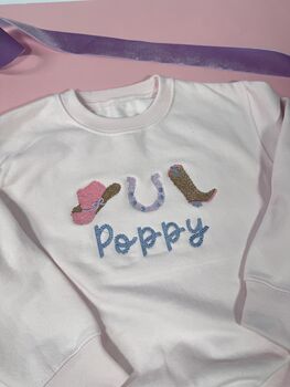 Cowboy Icons Personalised Embroidered Sweatshirt, 4 of 5