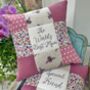 Special Friend Cushion Purple Bees And Flowers, thumbnail 4 of 8