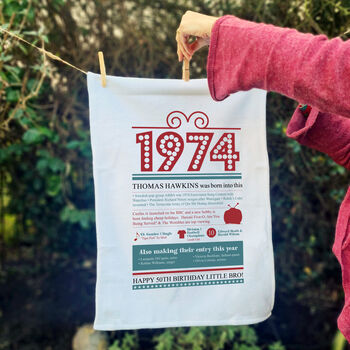 Personalised 50th Birthday Gift Microfibre Tea Towel, 3 of 7