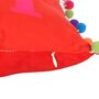 Red Holly Jolly Cushion With Pom Poms, thumbnail 4 of 4