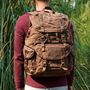 Vintage Look Waxed Canvas Backpack, thumbnail 2 of 12