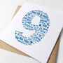 Blue Star Personalised 9th Birthday Card, thumbnail 3 of 6