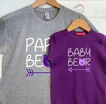 Personalised Papa Bear And Baby Bear T Shirt Set, 2 of 7