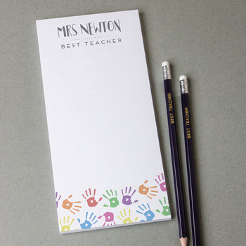 Personalised Teacher Tear Off Notepad And Pencils, 5 of 6