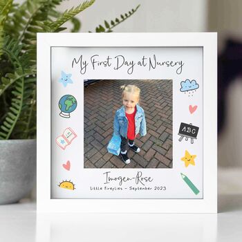 Personalised Glass Photo 'First Day' Frame, 2 of 3