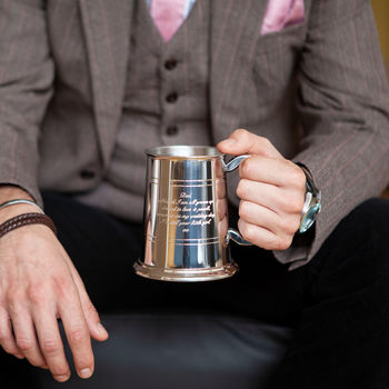 Handmade Personalised And Engraved Pewter Tankard, 4 of 12
