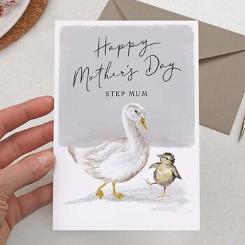 Cute Duck With Chick, Step Mum, Happy Mother's Day Card, 2 of 2
