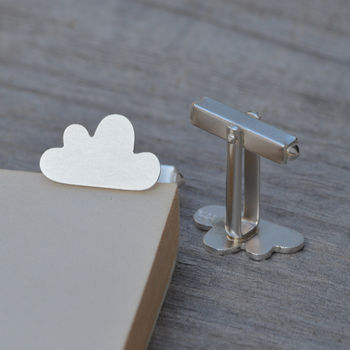 Personalised Fluffy Cloud Cufflinks In Sterling Silver, 2 of 3