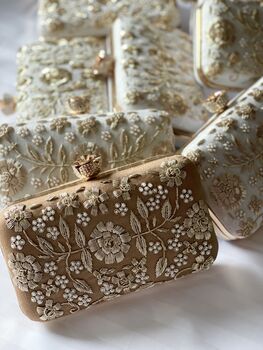 Sofia Gold Embroidered Clutch Made To Order, 3 of 4