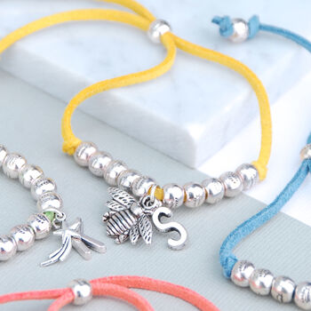 Girl's Personalised Suede Friendship Charm Bracelet, 2 of 12