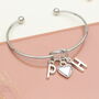 Personalised Double Initial Silver Bracelet, thumbnail 1 of 6