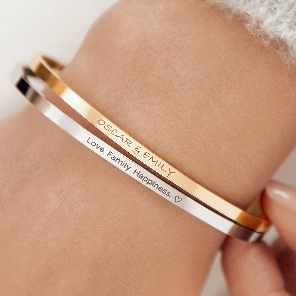 Personalised Gold Or Silver Plated Engraved Bracelet, 1 of 8