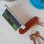 Personalised Leather Phone Stand Key Ring, thumbnail 4 of 6