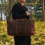 Genuine Leather Duffel With Zip Pocket, thumbnail 4 of 12