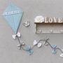 Blue Grey White, Personalised Kite Gift New Baby Room, thumbnail 5 of 9