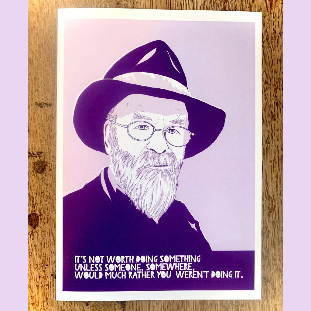 Pratchett Illustrated Portrait And Quote Print By Quoart |  