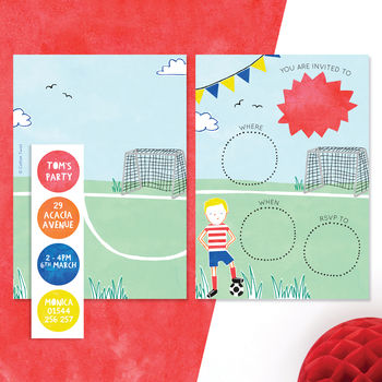 Personalised Football Invitations With Sticker Activity, 2 of 3