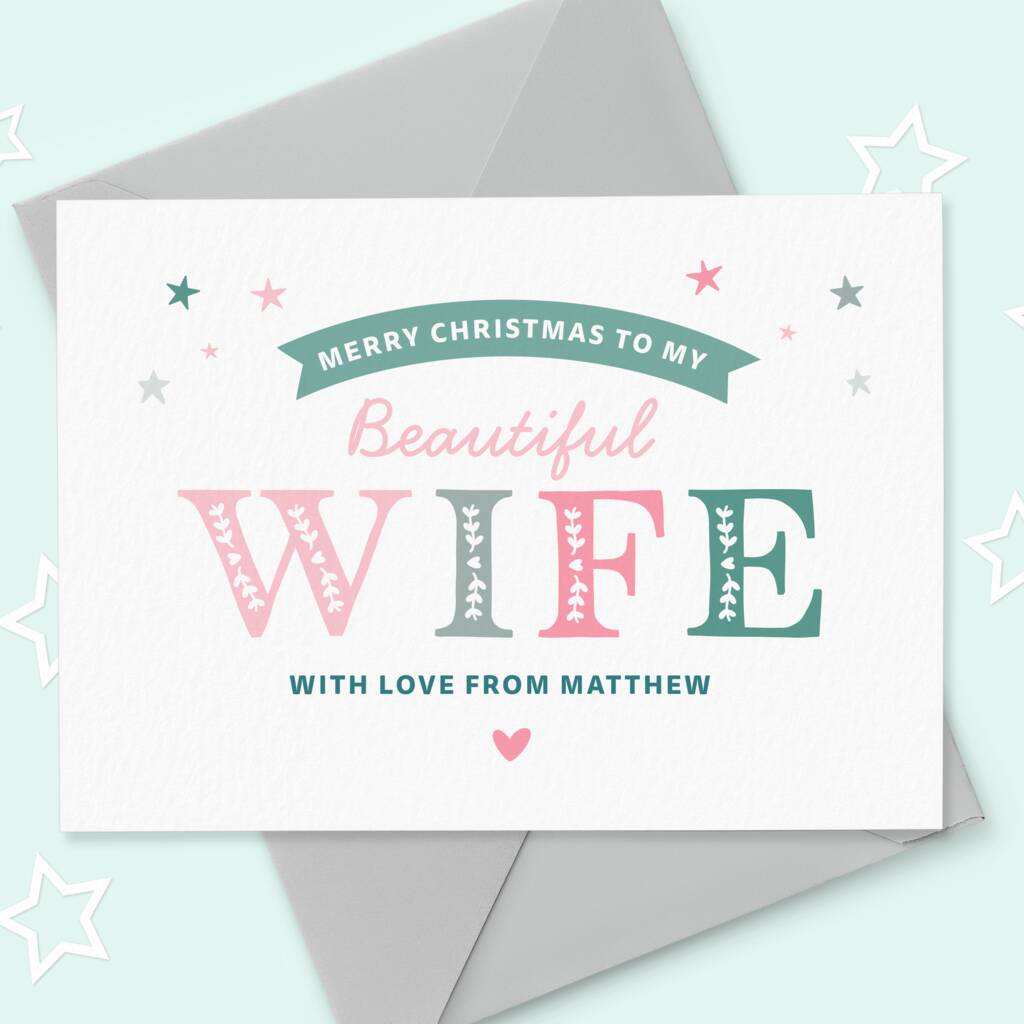 Personalised Wife Christmas Card, 1 of 3