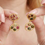Tourmaline Cabuchon Gold Plated Silver Stud Earrings, thumbnail 3 of 12