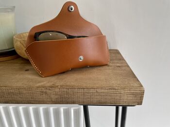 Personalised Tan Leather Sunglasses Case, 4 of 12