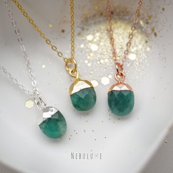 Emerald May Birthstone Necklace, 4 of 11