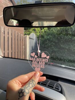 Bad Bitches Are Bad Drivers Rearview Mirror Car Accessory Charm, 4 of 6