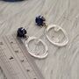Lapis Lazuli, Moonstone Silver Earrings, thumbnail 9 of 9
