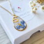 Forget Me Nots Teardrop Inital Necklace, thumbnail 1 of 7