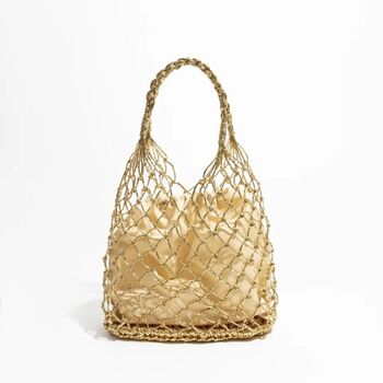 Monaco Gold Beige Ombré Chandelier Hobo Evening Bag, 2 of 6