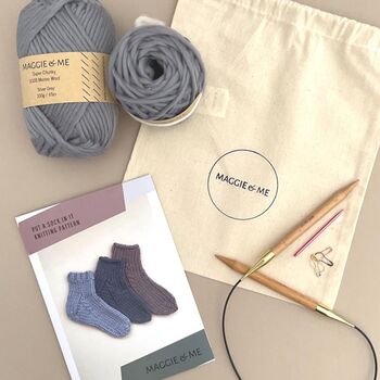 Put A Sock In It 100% Merino Sofa Socks Knitting Kit, 2 of 6