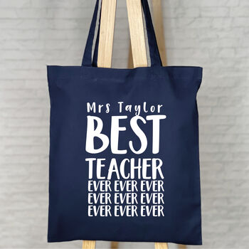 Personalised Best Teacher Ever Tote Bag, 2 of 6