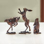 Miniature Bronze Hare Boxing Sculpture 8th Anniversary, thumbnail 2 of 11