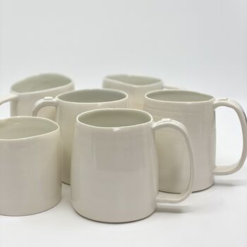 Porcelain White Cup Mug Glazed Handmade, 10 of 10