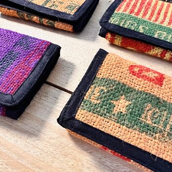 Handmade Rice Sack Wallet Fair Trade Recycled, 11 of 12