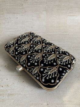 Black Velvet Handcrafted Clutch Bag, 5 of 10