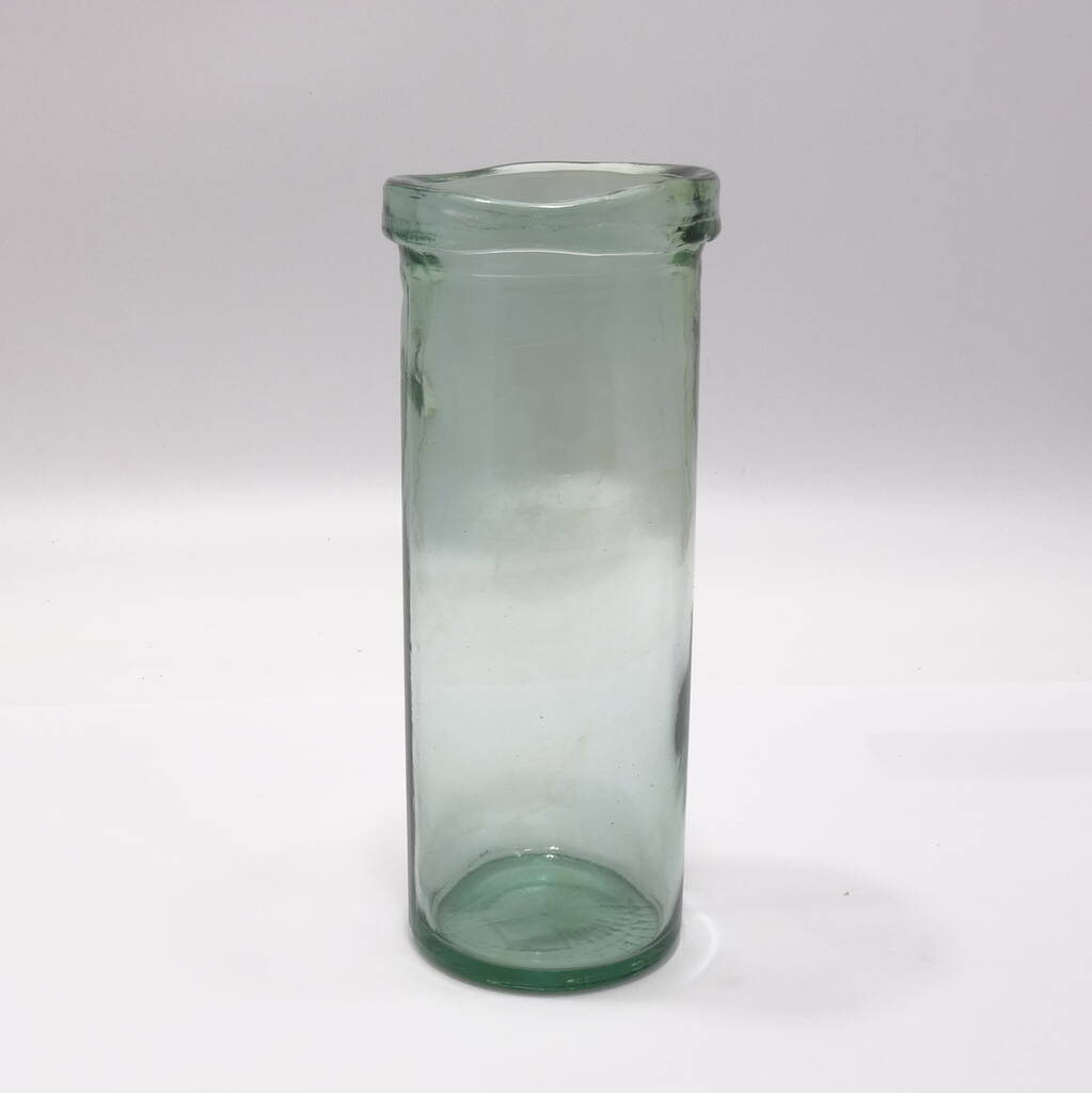 Recycled Glass Vase Clear Cylinder Two Sizes By The Recycled