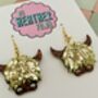 Highland Charm Cow Glitter Resin Earrings, thumbnail 4 of 4