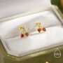 Sterling Silver Cherry Stud Earrings, thumbnail 7 of 12