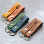 Personalised New Home Leather Keyring Set Housewarming Gift, thumbnail 4 of 9