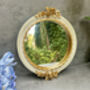 20cm Cream And Gold Decorative Wall Mirror – Floral Motif, thumbnail 2 of 12