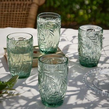 Set Of Four Laurier Green Highball Glasses, 3 of 5