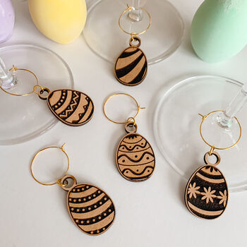 Set Of Easter Wooden Glass Charms, 4 of 6