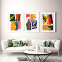 Colourful Abstract Leaf Prints Set Of Three, thumbnail 1 of 11