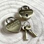 Personalised Wedding Antique Bronze Heart Padlock, thumbnail 4 of 5